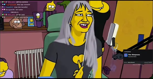 Livestream face swap demo showing a streamer change into a yellow cartoon character, a fantasy game character, and other identities