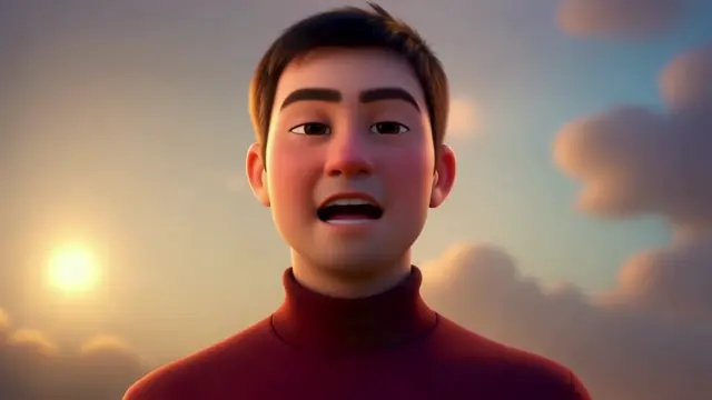 Live restyle demo turning a man in a red turtleneck into 3D animation, green 2D animation, yellow cartoon, and cinematic action styles